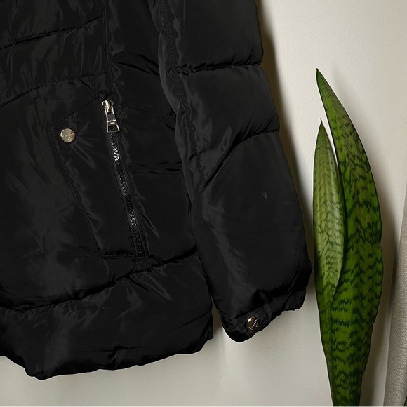 MADDEN GIRL (Juniors) Insulated Quilted Bubble Puffer Ski Coat, Black, L - Picture 9 of 11